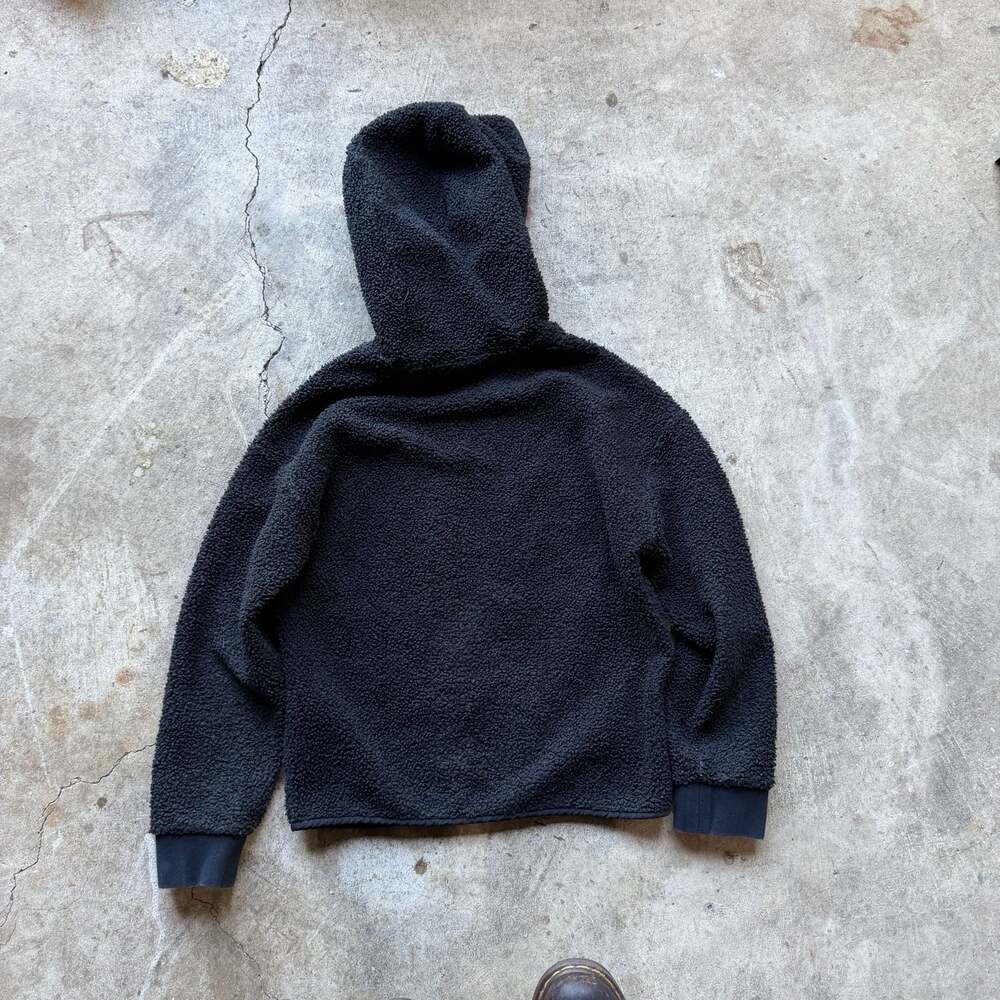 Nike Full Zip Sherpa Fleece Jacket Black Hoodie Small - Picture 4 of 6